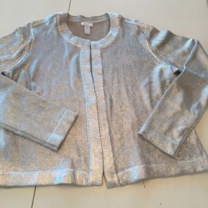 Chico’s silver metallic cardigan